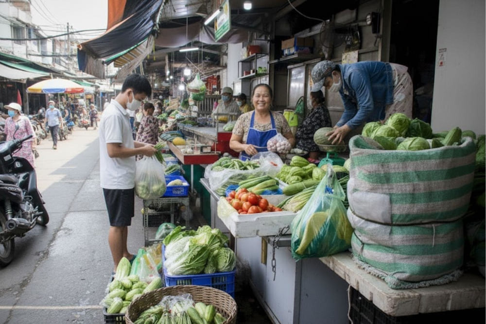 Khu vực bán nhu yếu phẩm hàng ngày